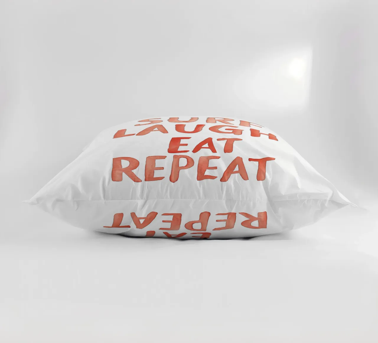 Surf Laugh Eat Repeat (without Background) cuscino da treechild
