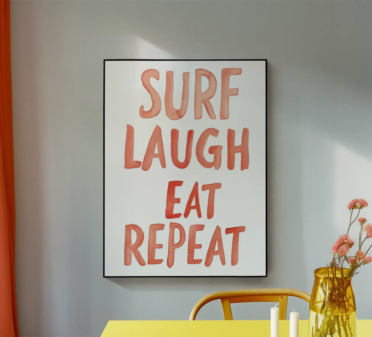 Surf Laugh Eat Repeat (without Background) plexiglass da treechild