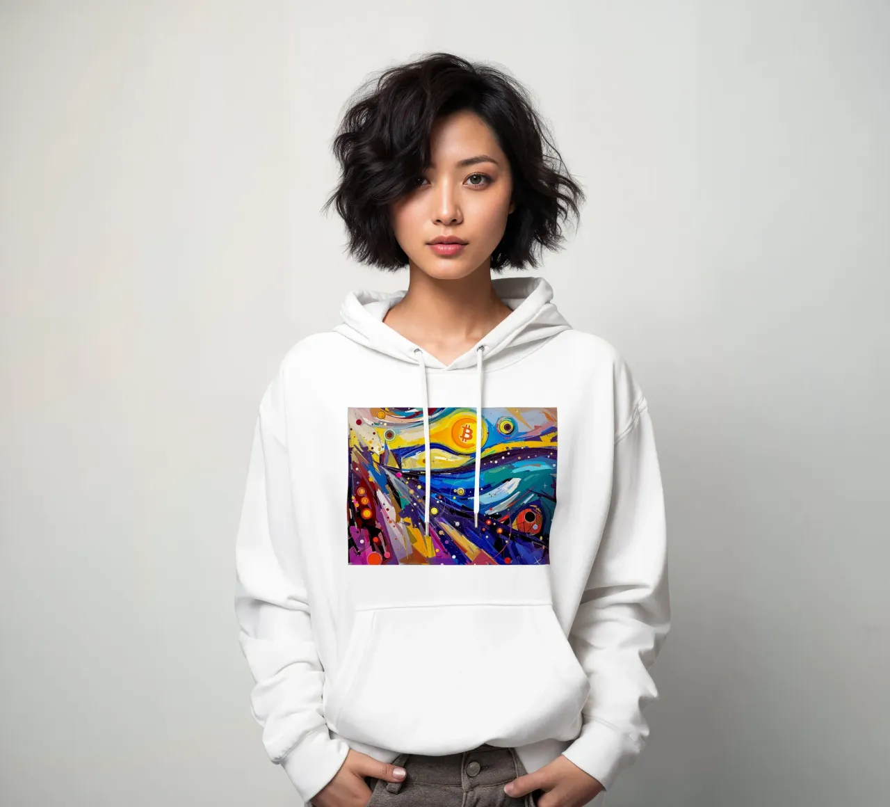 Abstract_BTC felpa con cappuccio da Crypto_Jungle