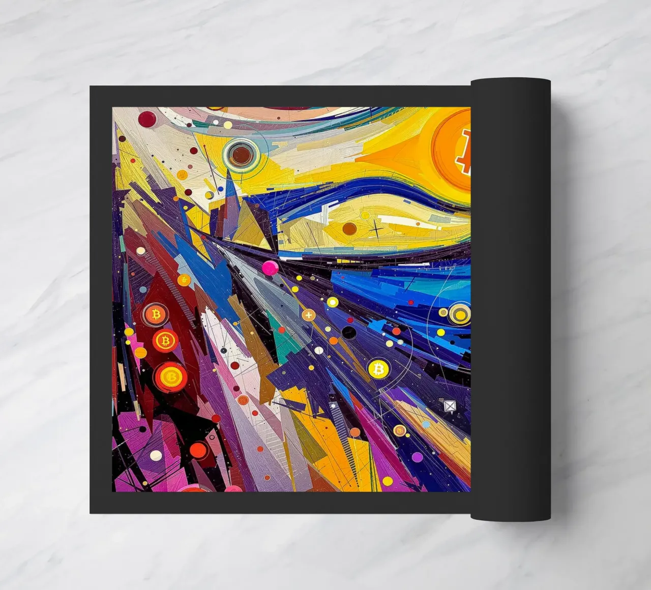 Abstract_BTC deurmat van Crypto_Jungle