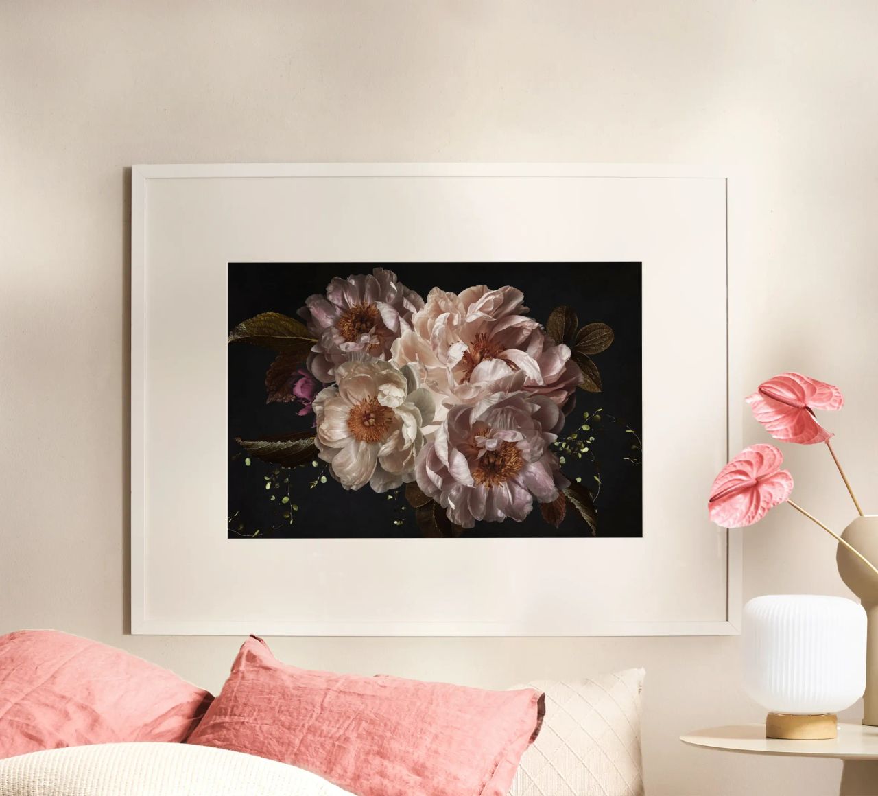 Ramo Medianoche Vintage Blush Peonies poster de Flower Garden - Uta Naumann