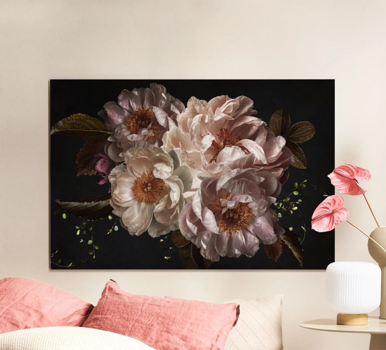 Ramo Medianoche Vintage Blush Peonies poster de Flower Garden - Uta Naumann