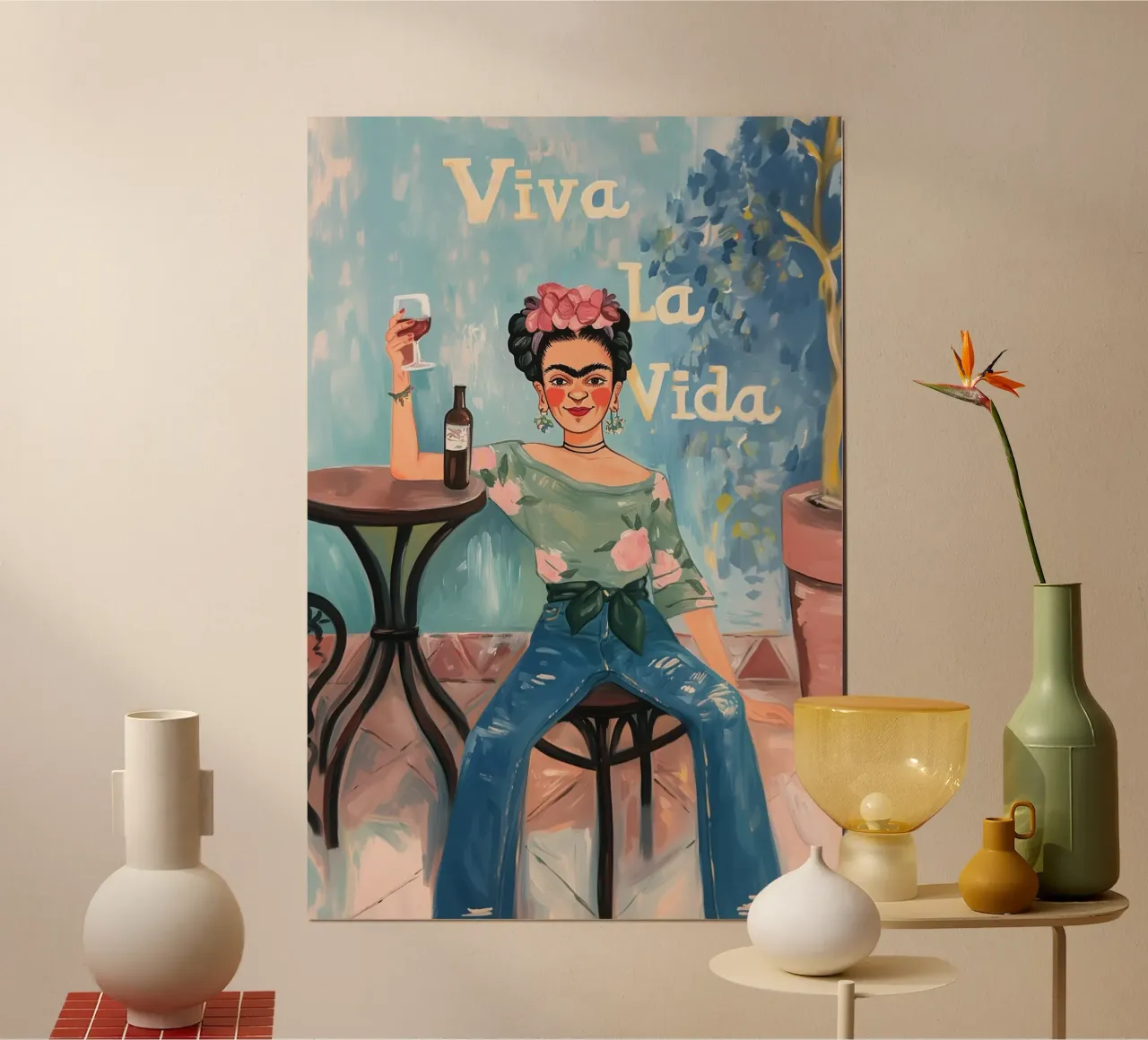 Viva la Vida" Frida Kahlo Inspiration Poster von Carinaprint