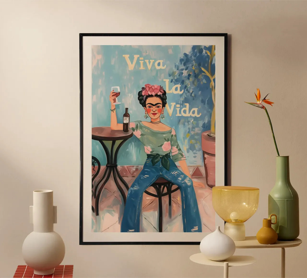 Viva la Vida" Frida Kahlo Inspiration Poster von Carinaprint