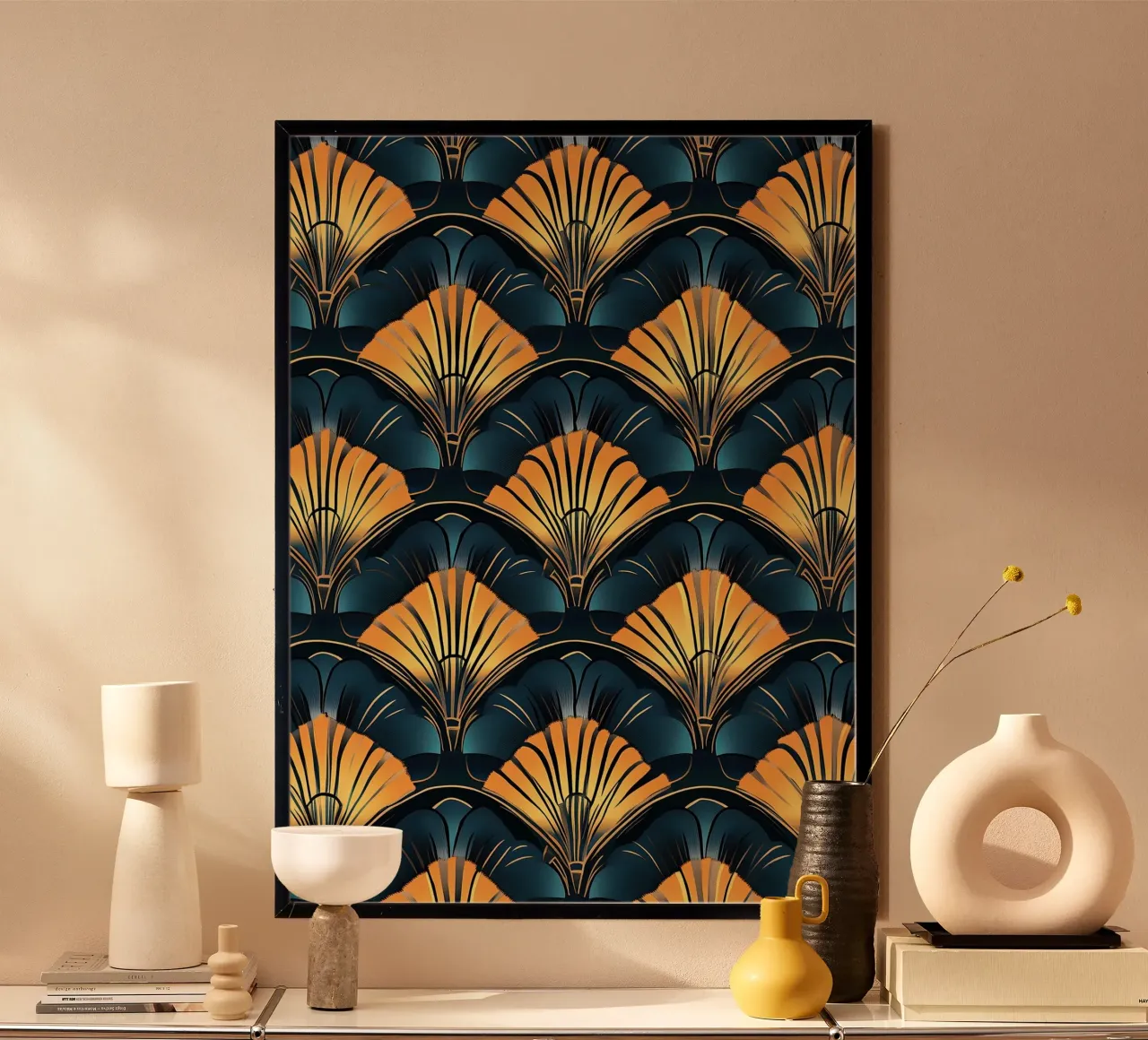 Art déco "Artful Symmetry" poster con telaio in plastica da Nikis Art Studio