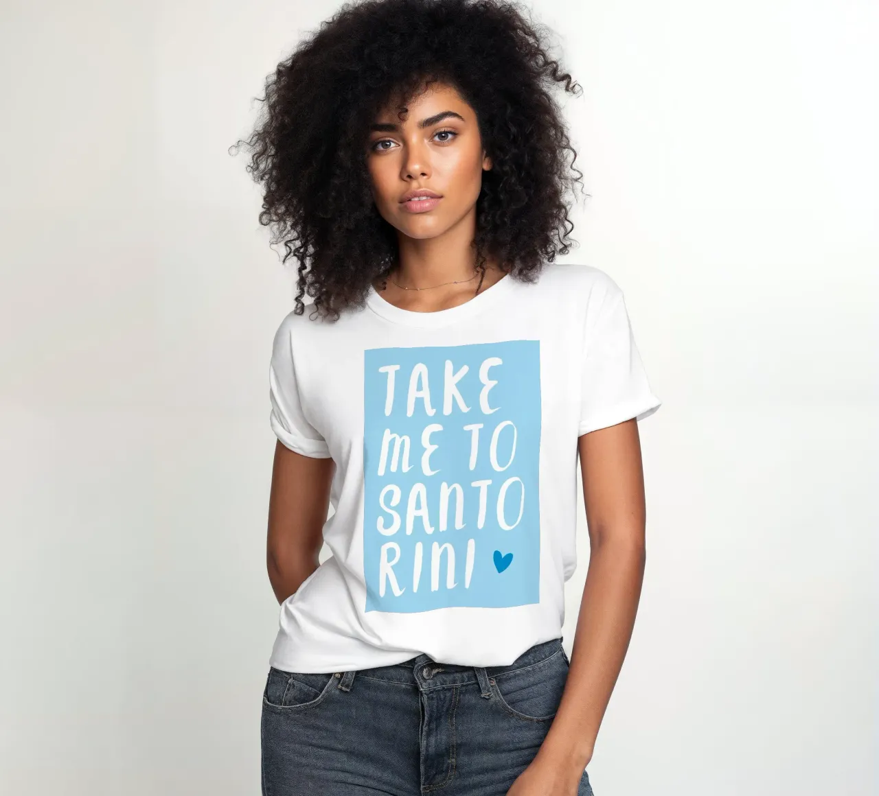 Take me to santorini t-shirt da donna da Ohkimiko