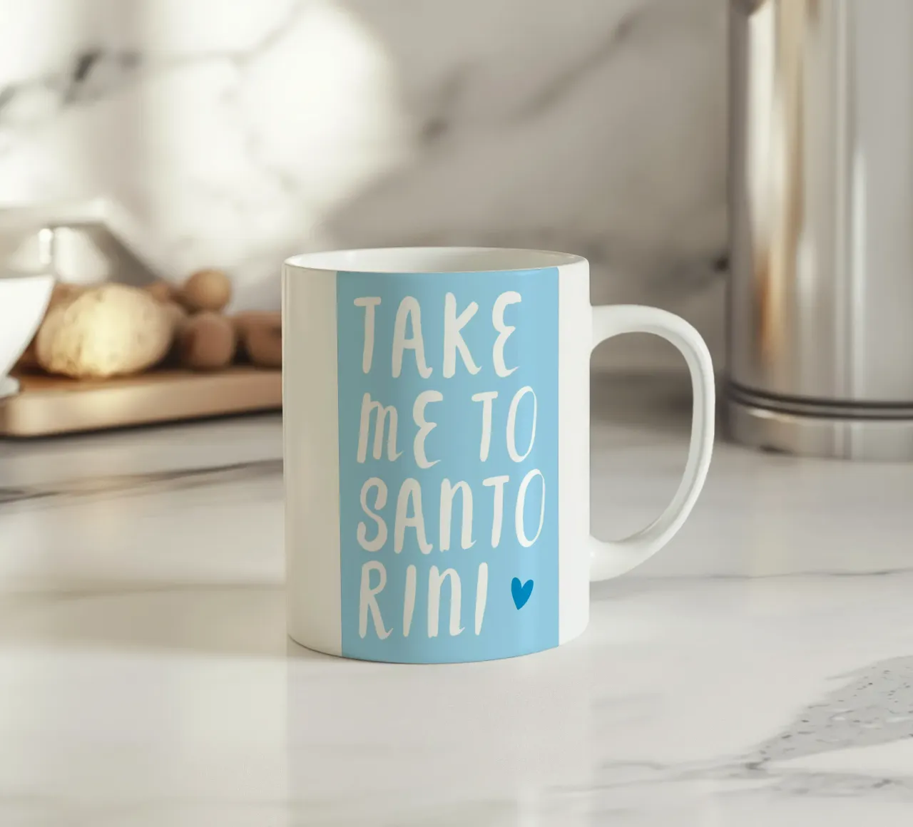 Take me to santorini tazza in ceramica da Ohkimiko