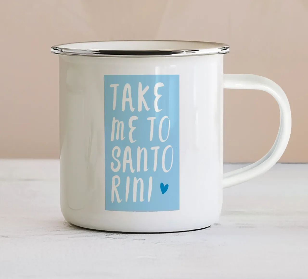 Take me to santorini tazza in smalto da Ohkimiko