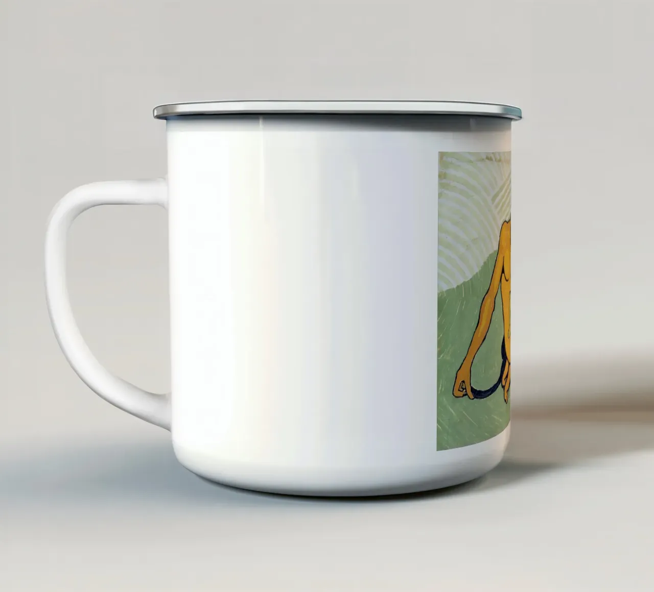 Wilhelm Morgner - Madre con bambino su terreno verde tazza in smalto da ARTOTHEK
