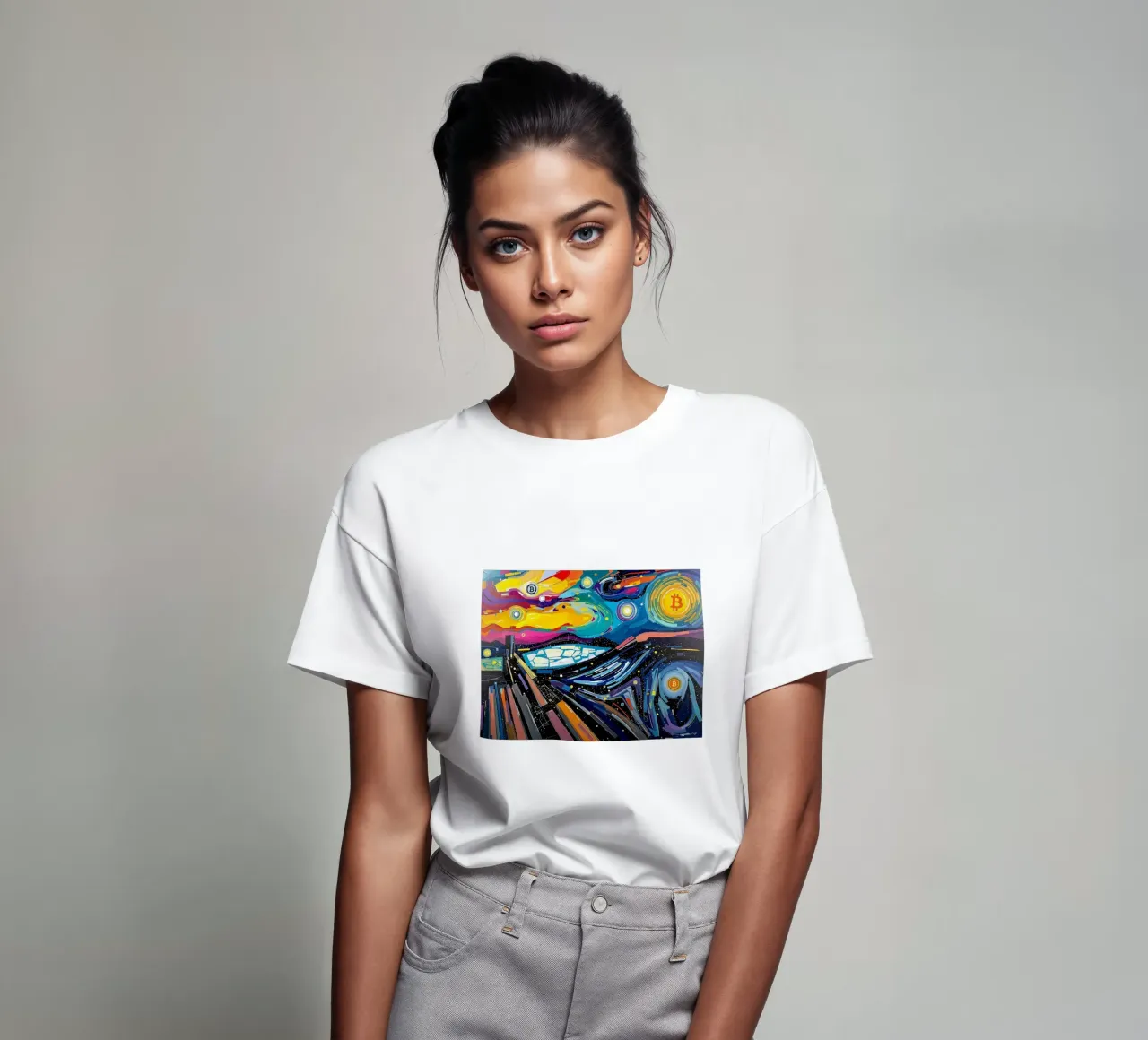 Abstract_III_BTC t-shirt van Crypto_Jungle