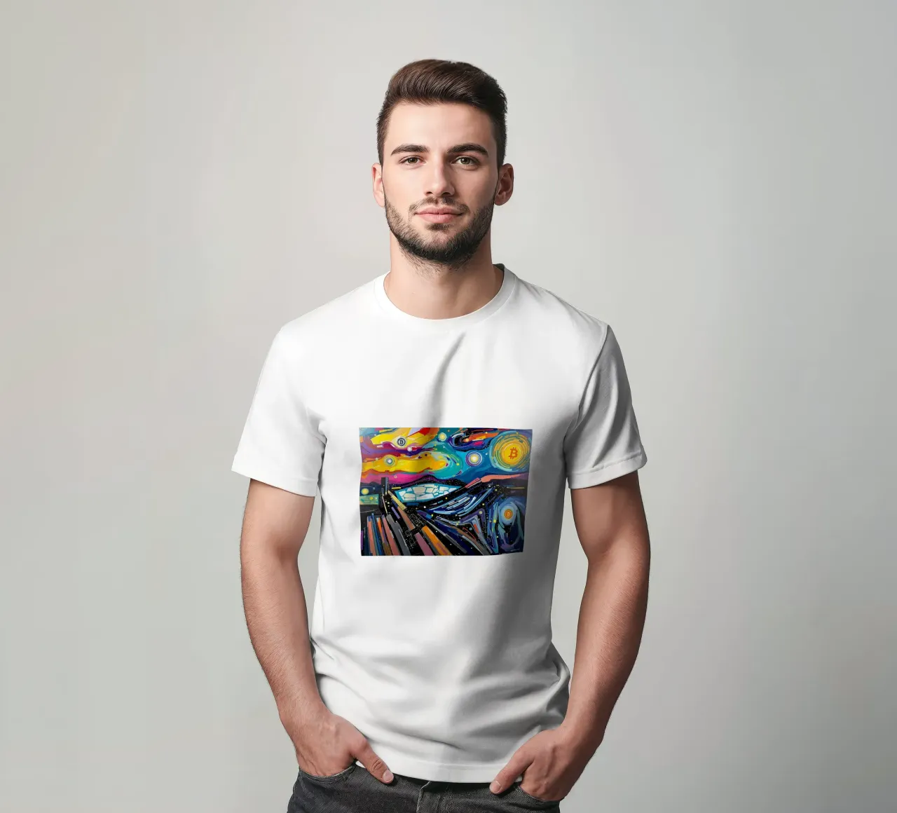 Abstract_III_BTC t-shirt van Crypto_Jungle