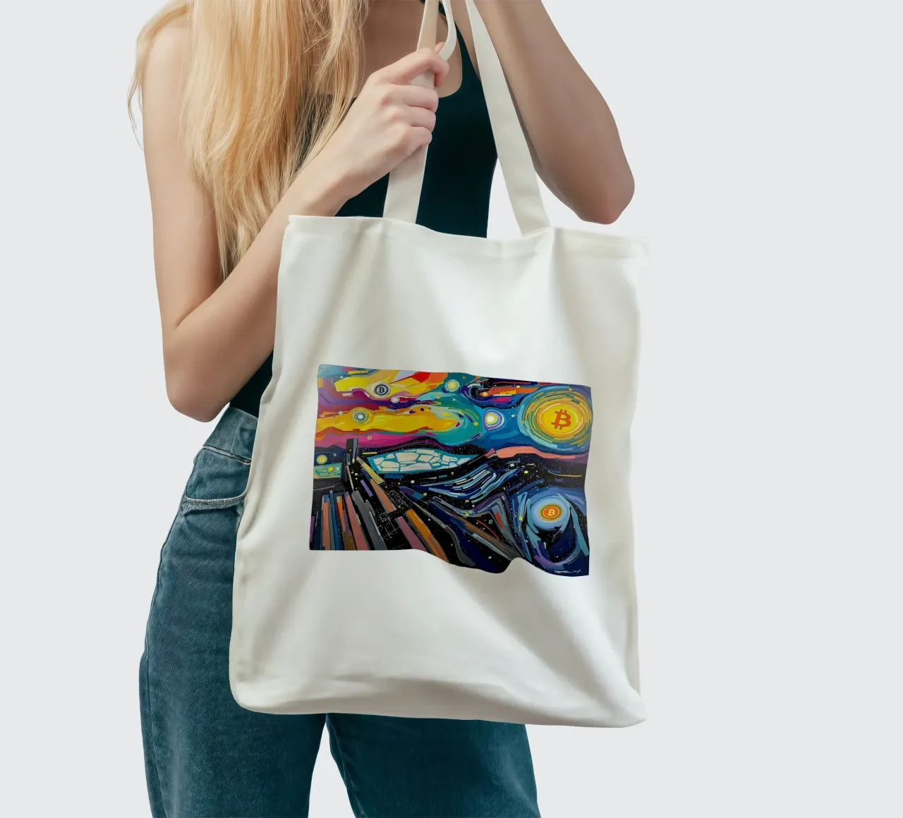 Abstract_III_BTC jute draagtas van Crypto_Jungle