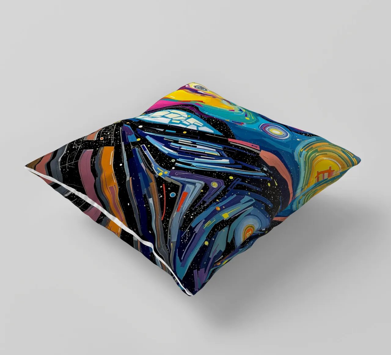 Abstract_III_BTC decorative cushion by Crypto_Jungle
