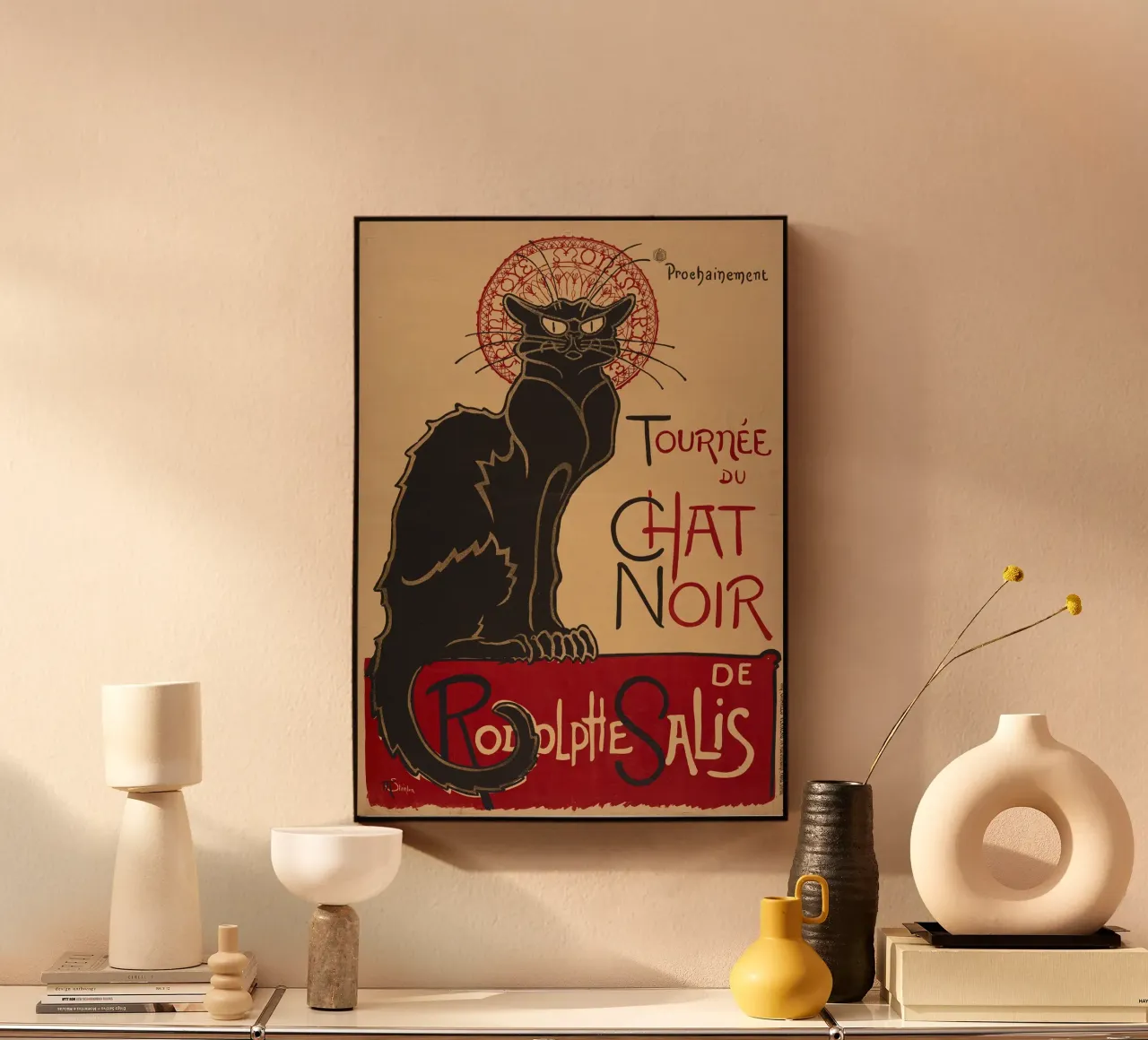 Théophile-Alexandre Steinlen - Gatto nero alluminio dibond da ARTOTHEK