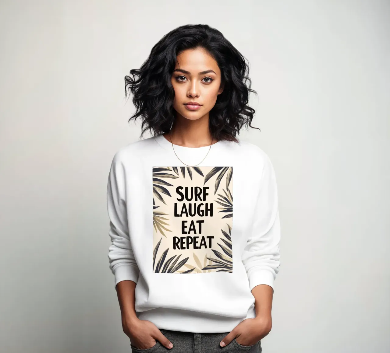 Surf Laugh Eat repeat No 2 felpa da treechild