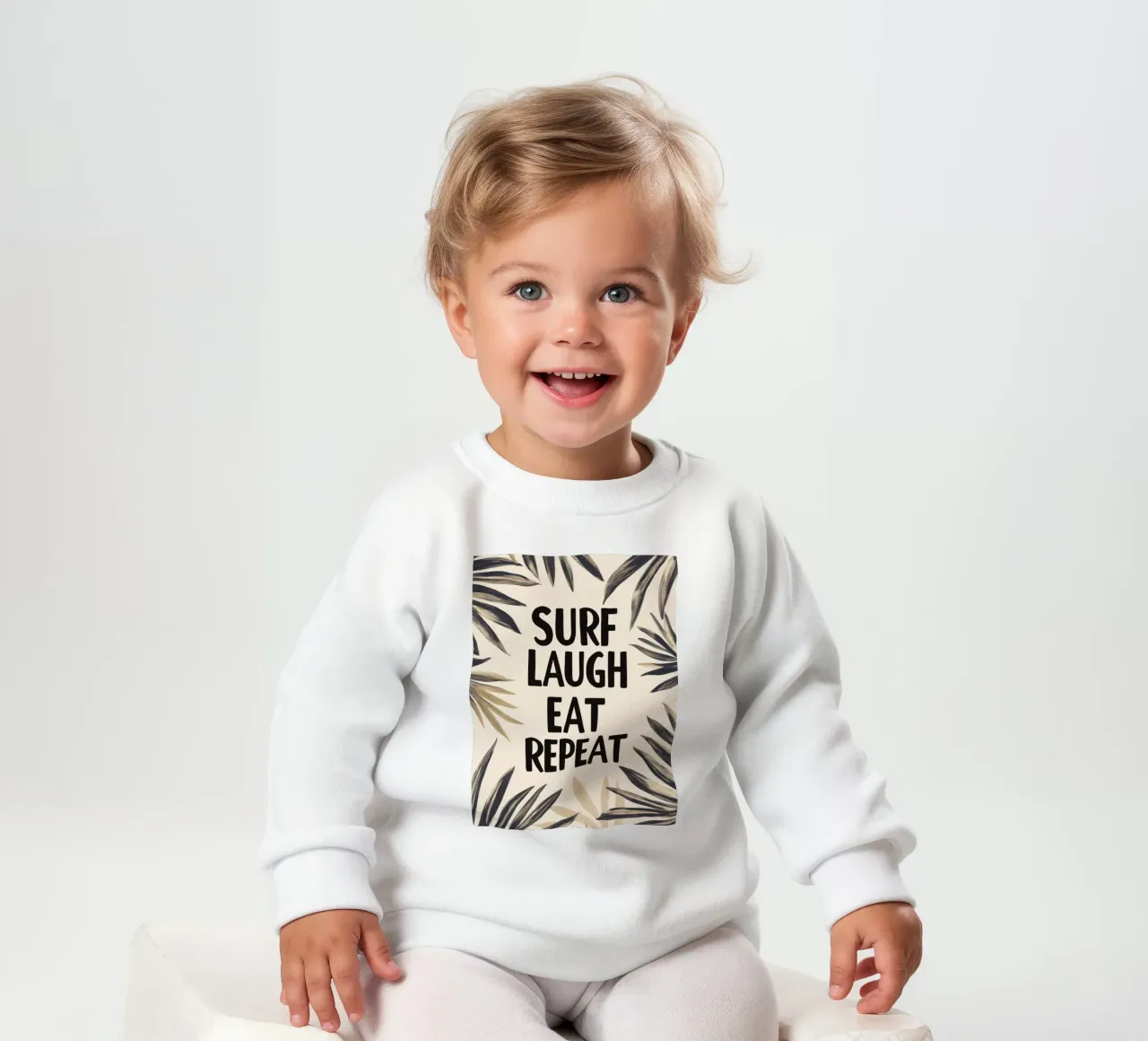 Surf Laugh Eat repeat No 2 felpa neonato da treechild