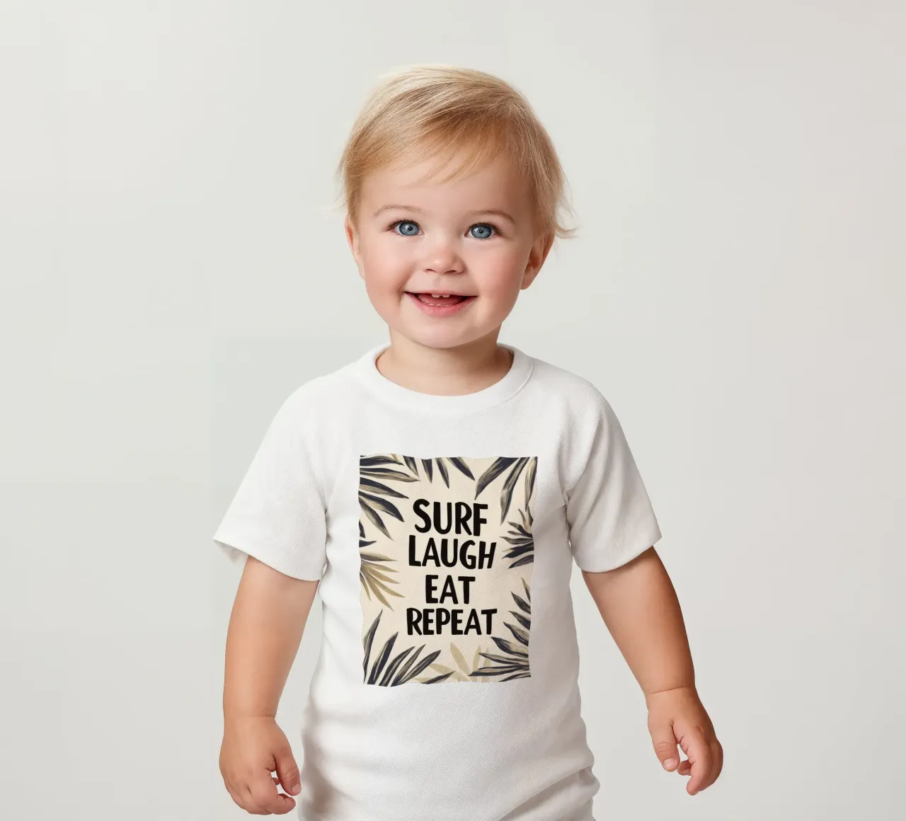Surf Laugh Eat repeat No 2 maglietta neonato da treechild