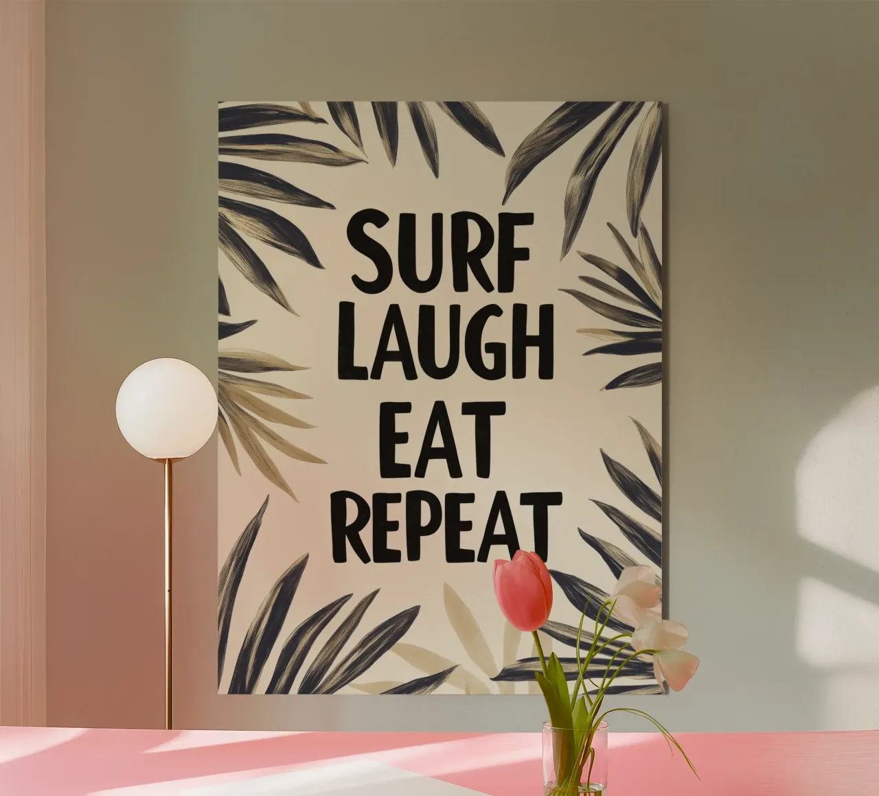 Surf Laugh Eat repeat No 2 alluminio dibond da treechild