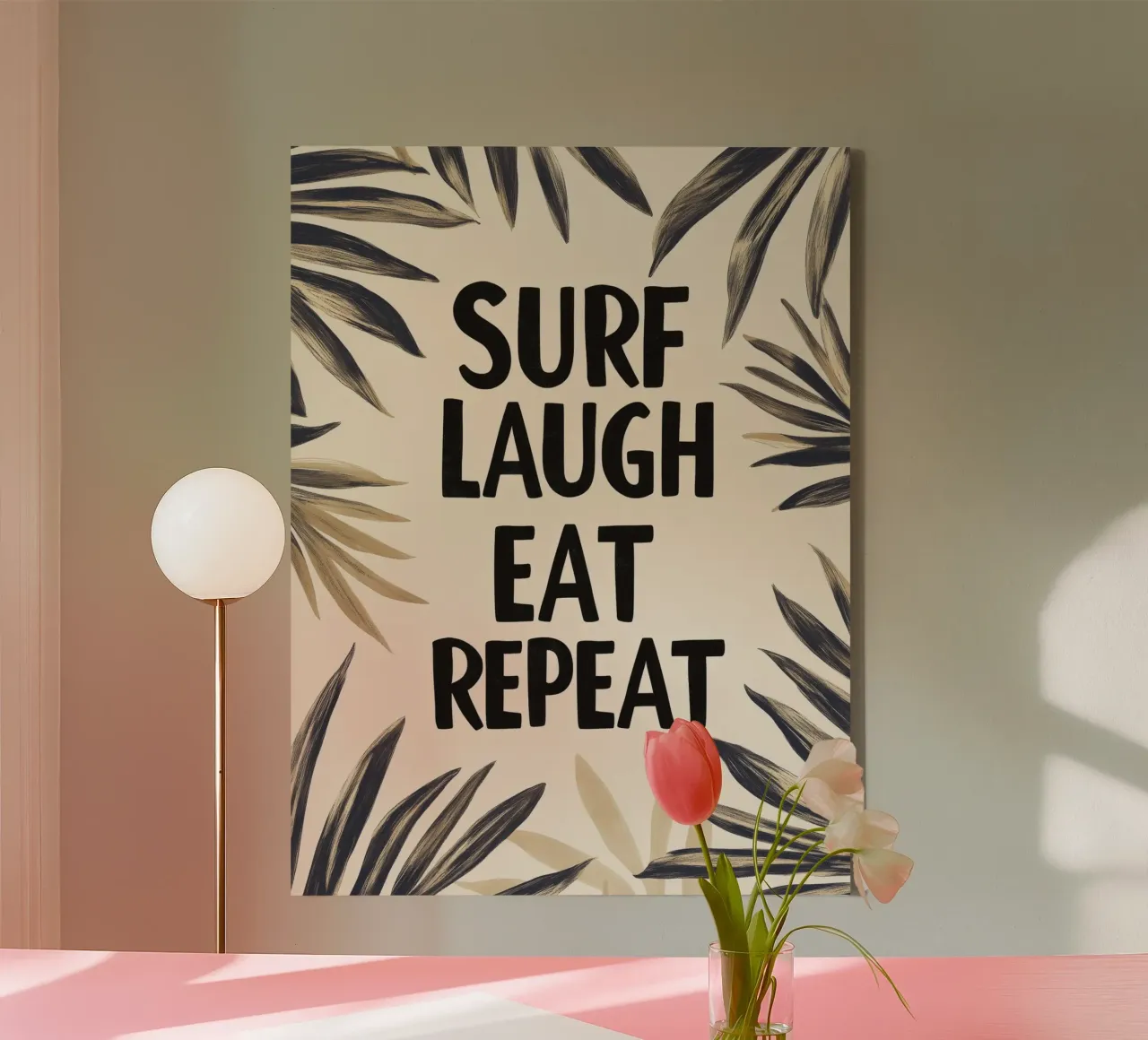 Surf Laugh Eat repeat No 2 canvas by treechild