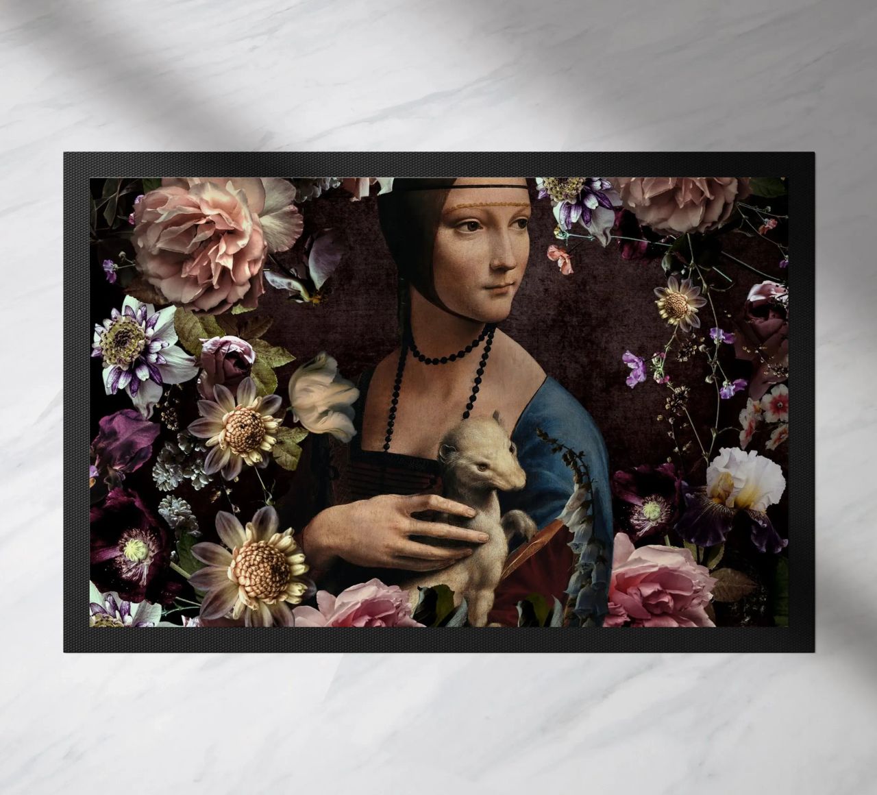 Signora con l'ermellino - Adattamento floreale zerbino da Flower Garden - Uta Naumann