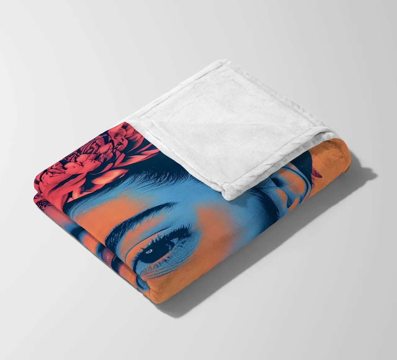 Frida pop art in spiaggia coperta in pile da Carinaprint