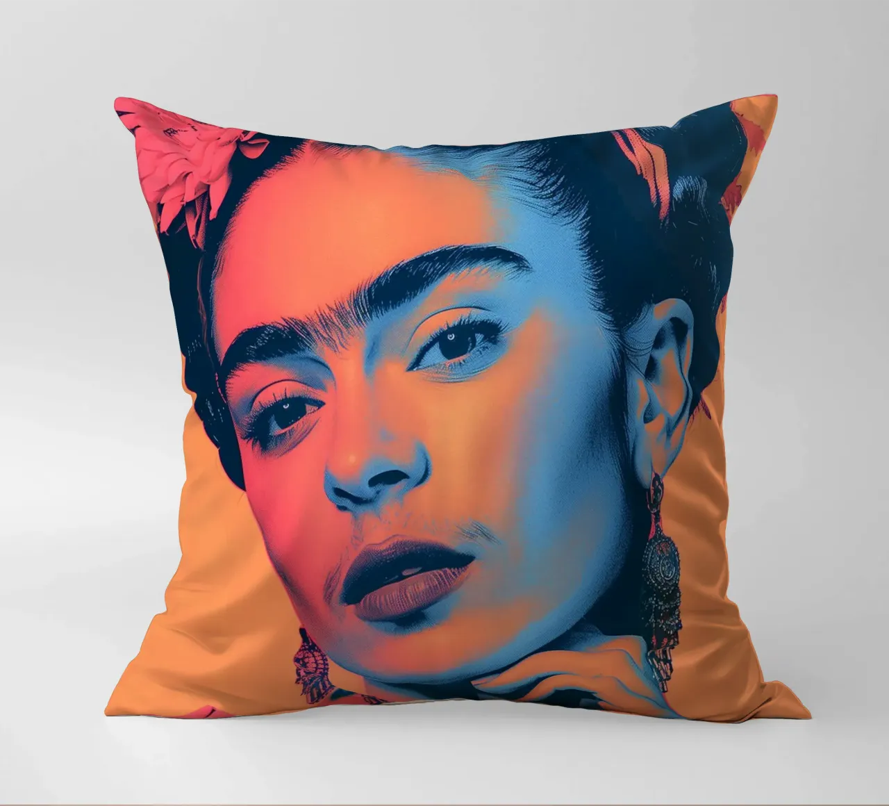Frida pop art in spiaggia cuscino da Carinaprint