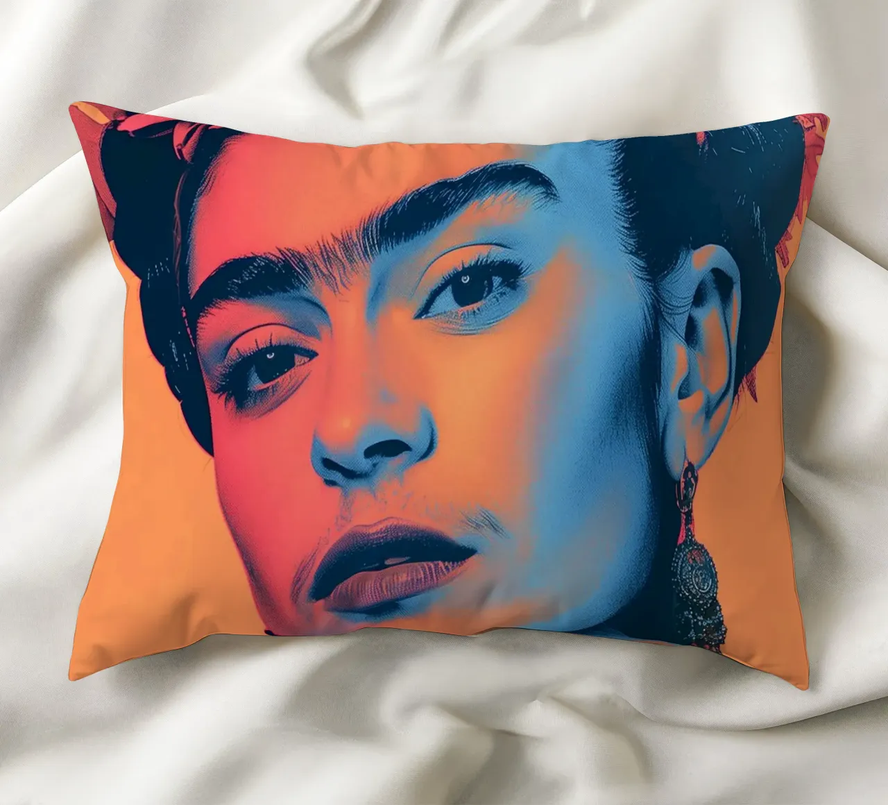 Frida pop art in spiaggia cuscino da Carinaprint