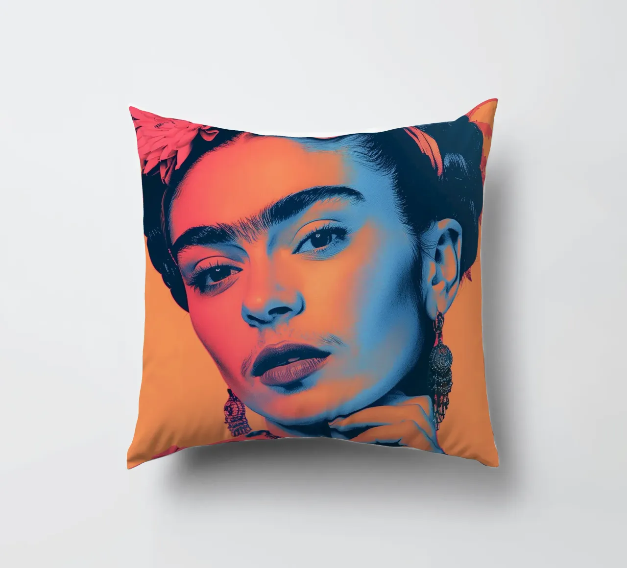 Frida pop art in spiaggia cuscino da Carinaprint