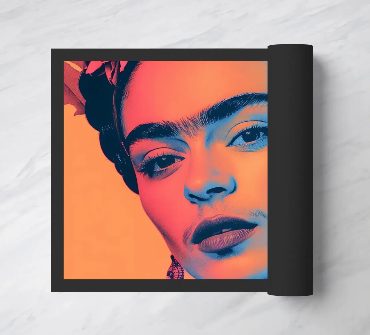 Frida pop art in spiaggia zerbino da Carinaprint