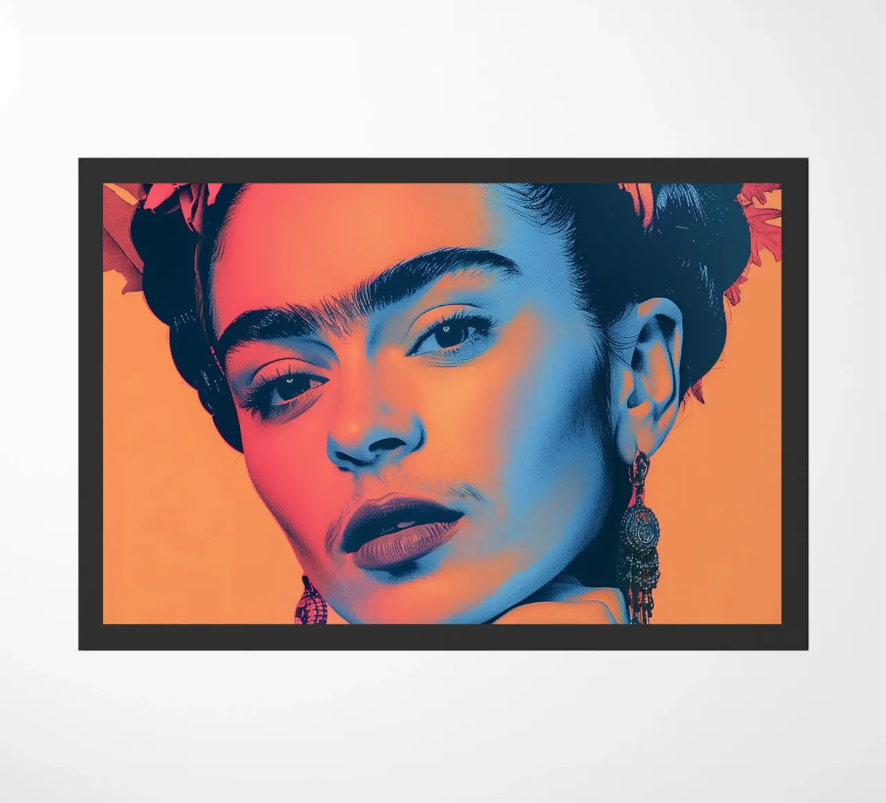 Frida pop art in spiaggia zerbino da Carinaprint