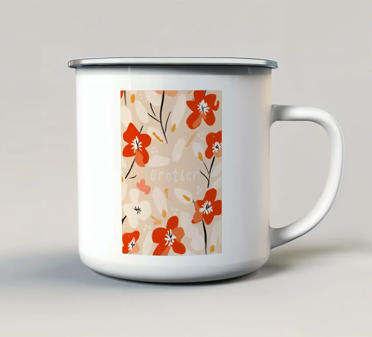 Brother (White Text) tazza in smalto da treechild