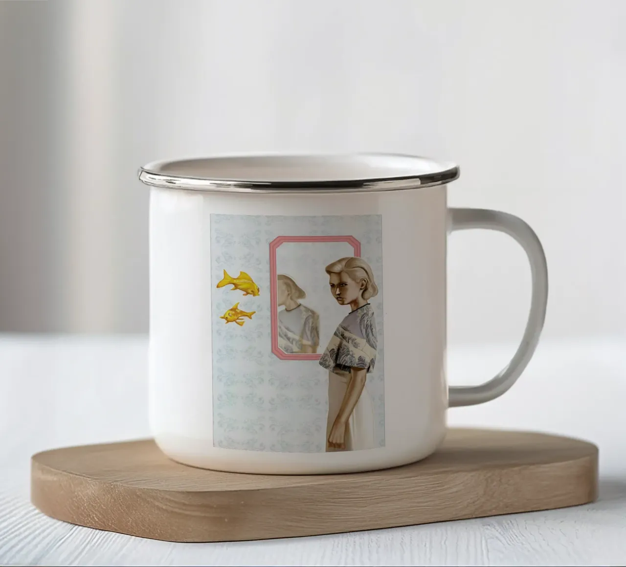 Mirrow Mirror taza de esmalte de Alexander Grahovsky