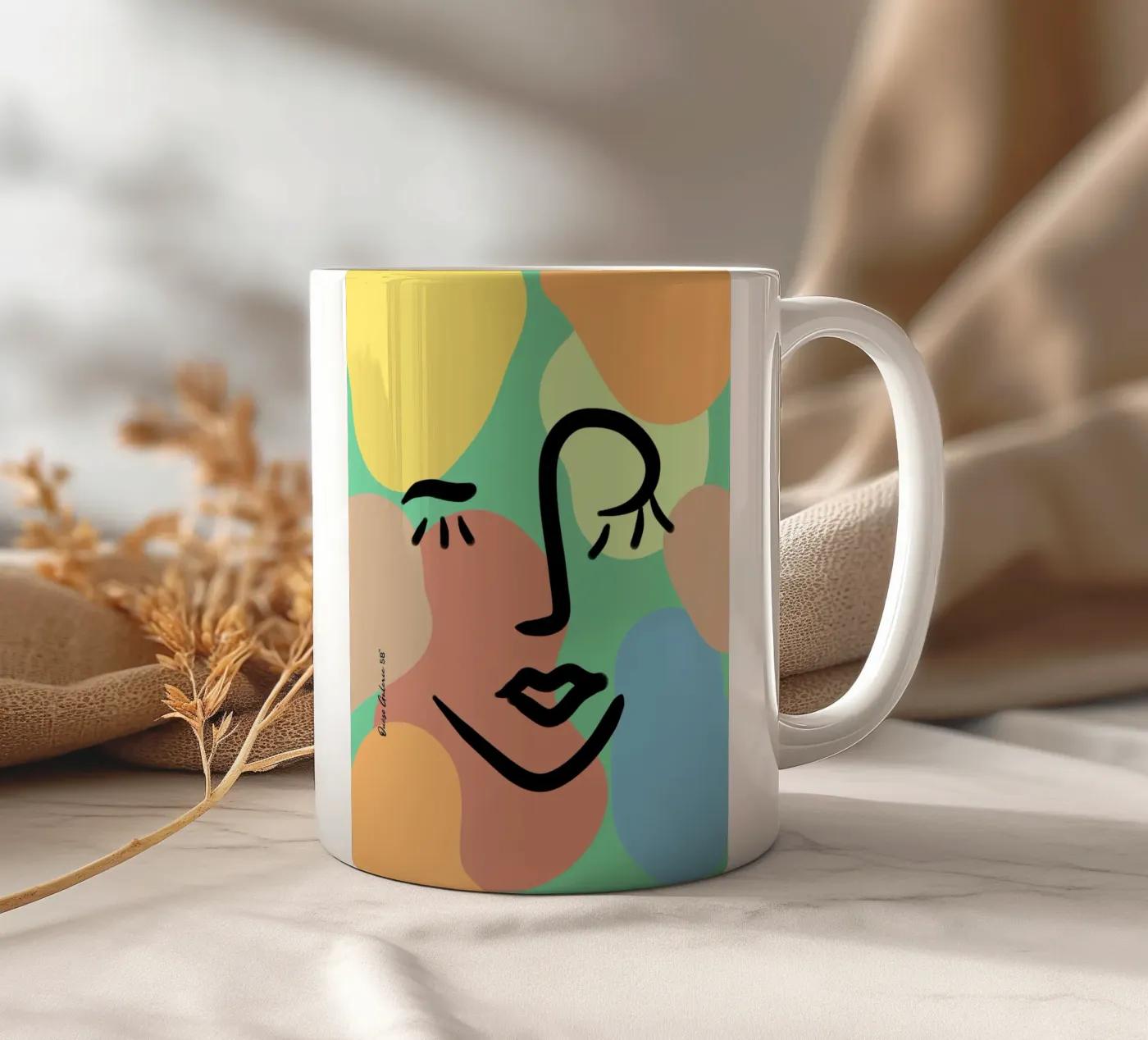 Vivid Fluidity ceramic mug by Mike Leymi