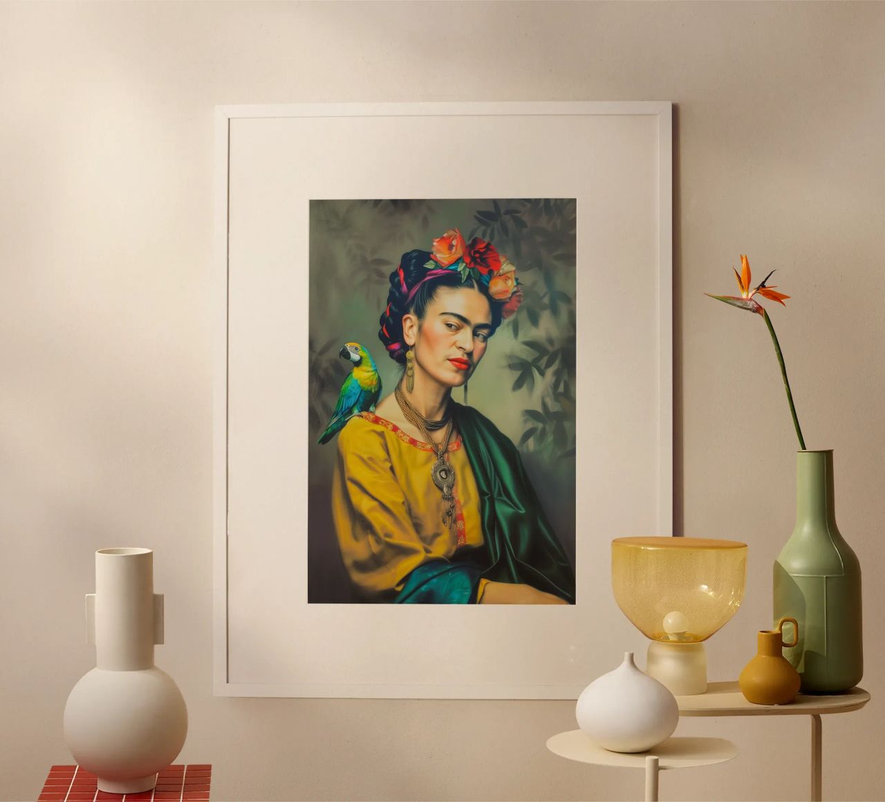 Frida Vogel Liebe Poster von Carinaprint