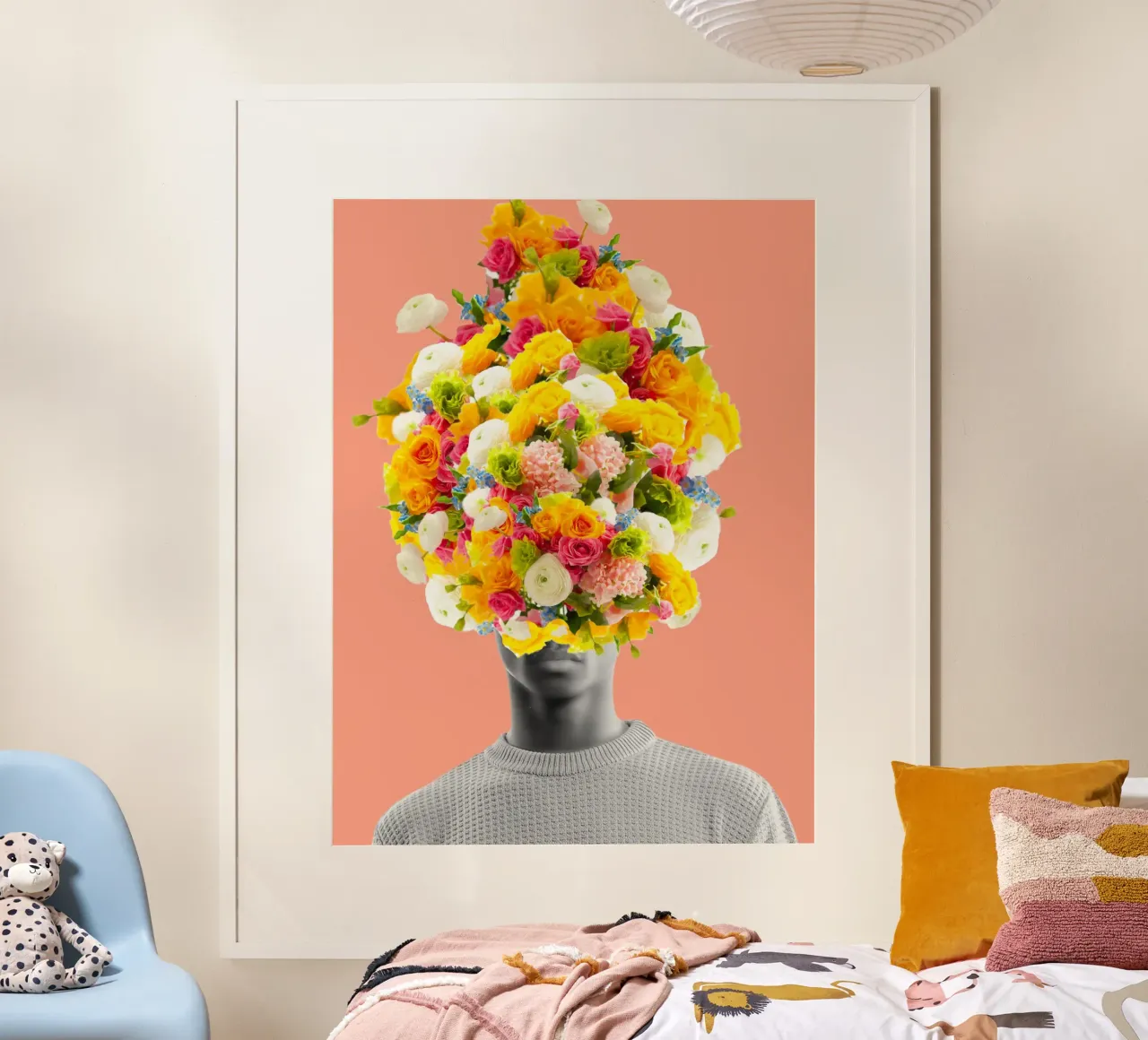 Blooming Afro Art poster con telaio in plastica da Mathudace Créas