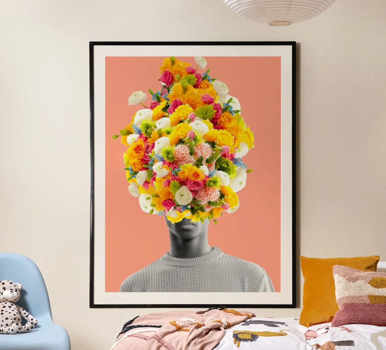Blooming Afro Art poster con telaio in plastica da Mathudace Créas