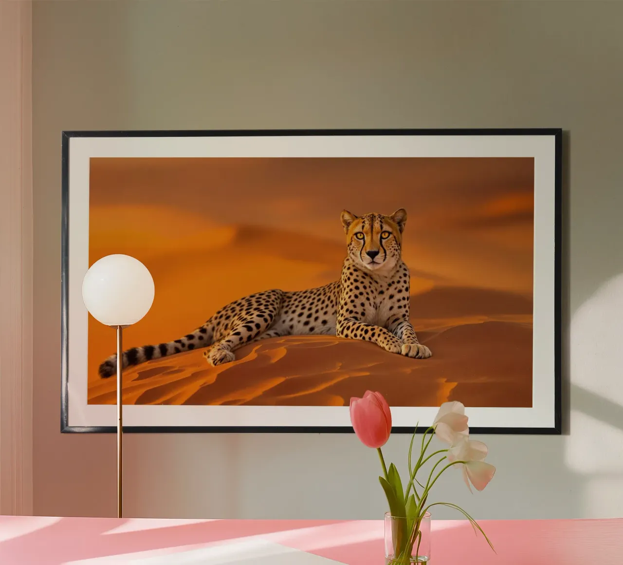 Cheetah of the Moroccan desert poster by Art-Travel