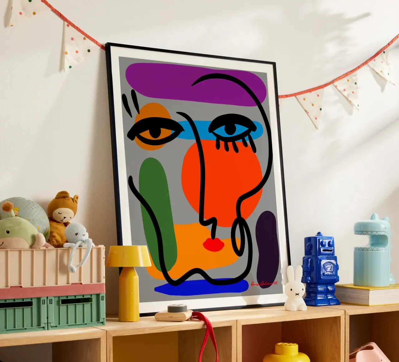 Geometric Play poster con telaio in alluminio da Mike Leymi