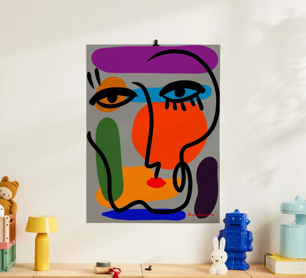 Geometric Play poster con telaio in alluminio da Mike Leymi