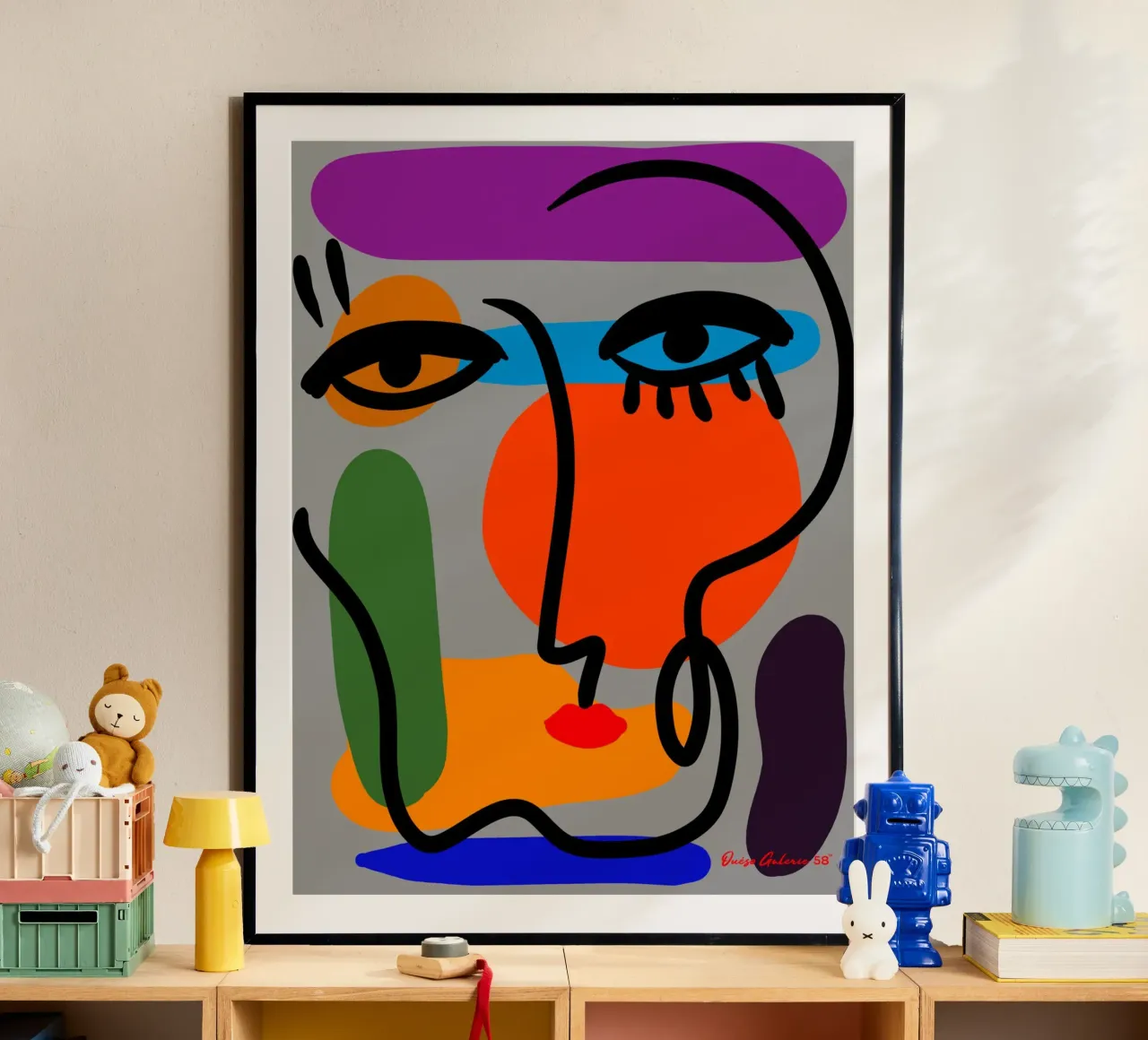 Geometric Play poster con telaio in alluminio da Mike Leymi