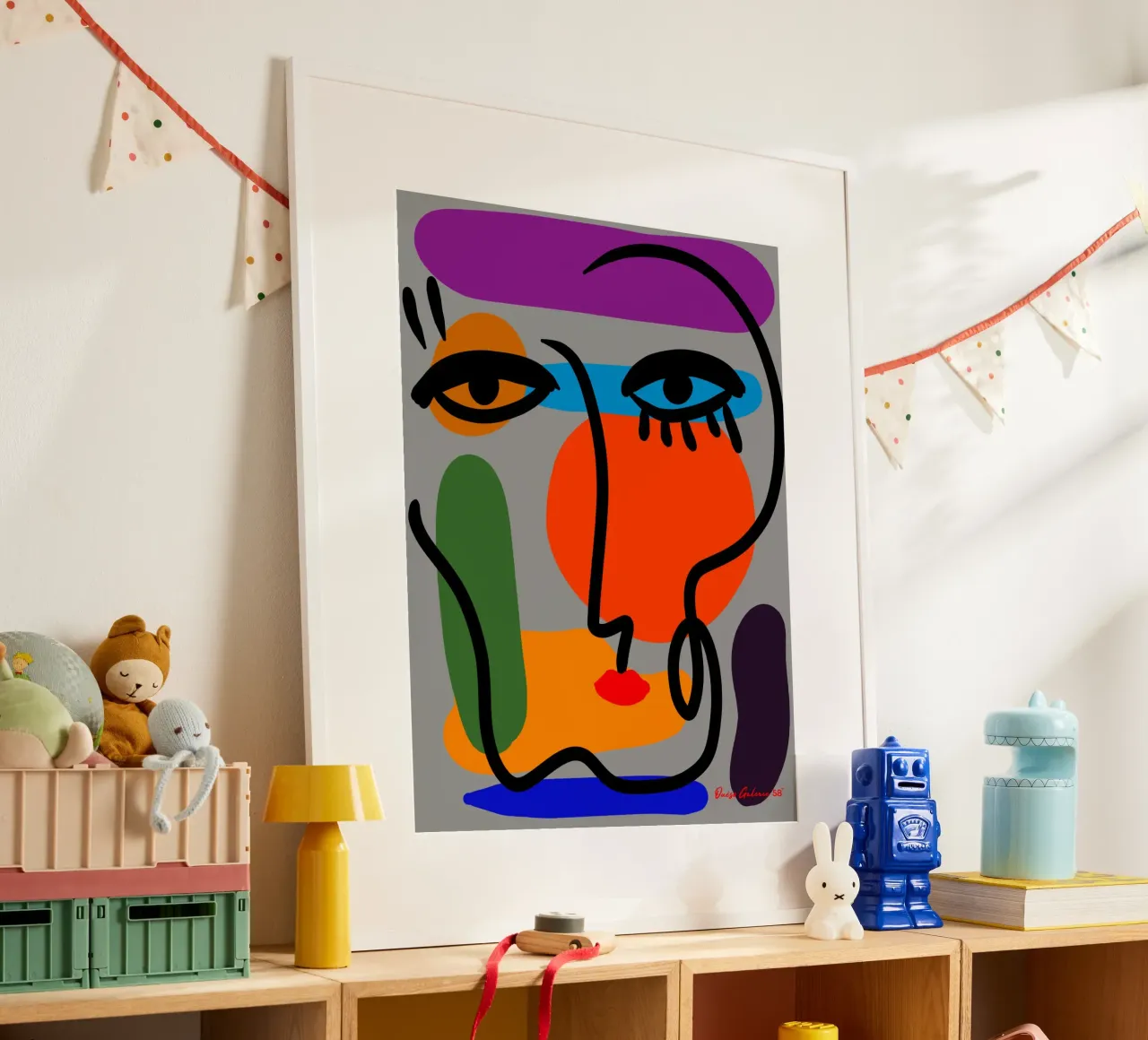 Geometric Play poster con telaio in alluminio da Mike Leymi