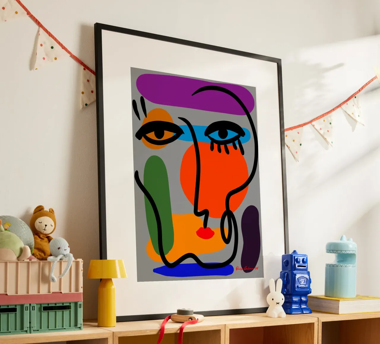 Geometric Play poster con telaio in alluminio da Mike Leymi