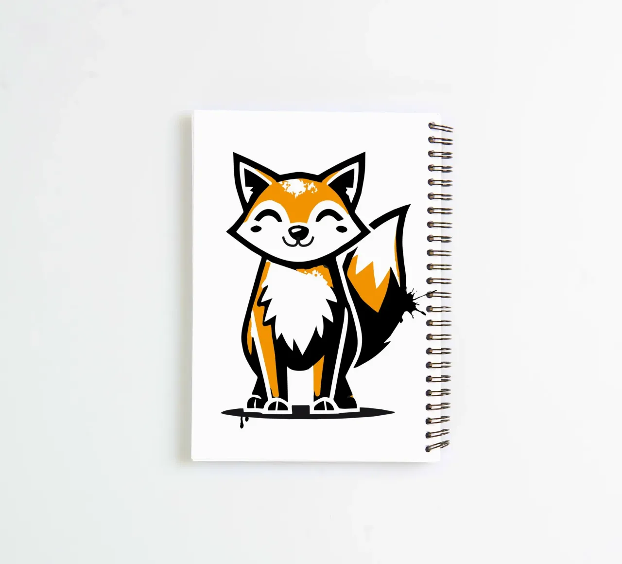 Stencil fox in urban style spiral notebook by namosh
