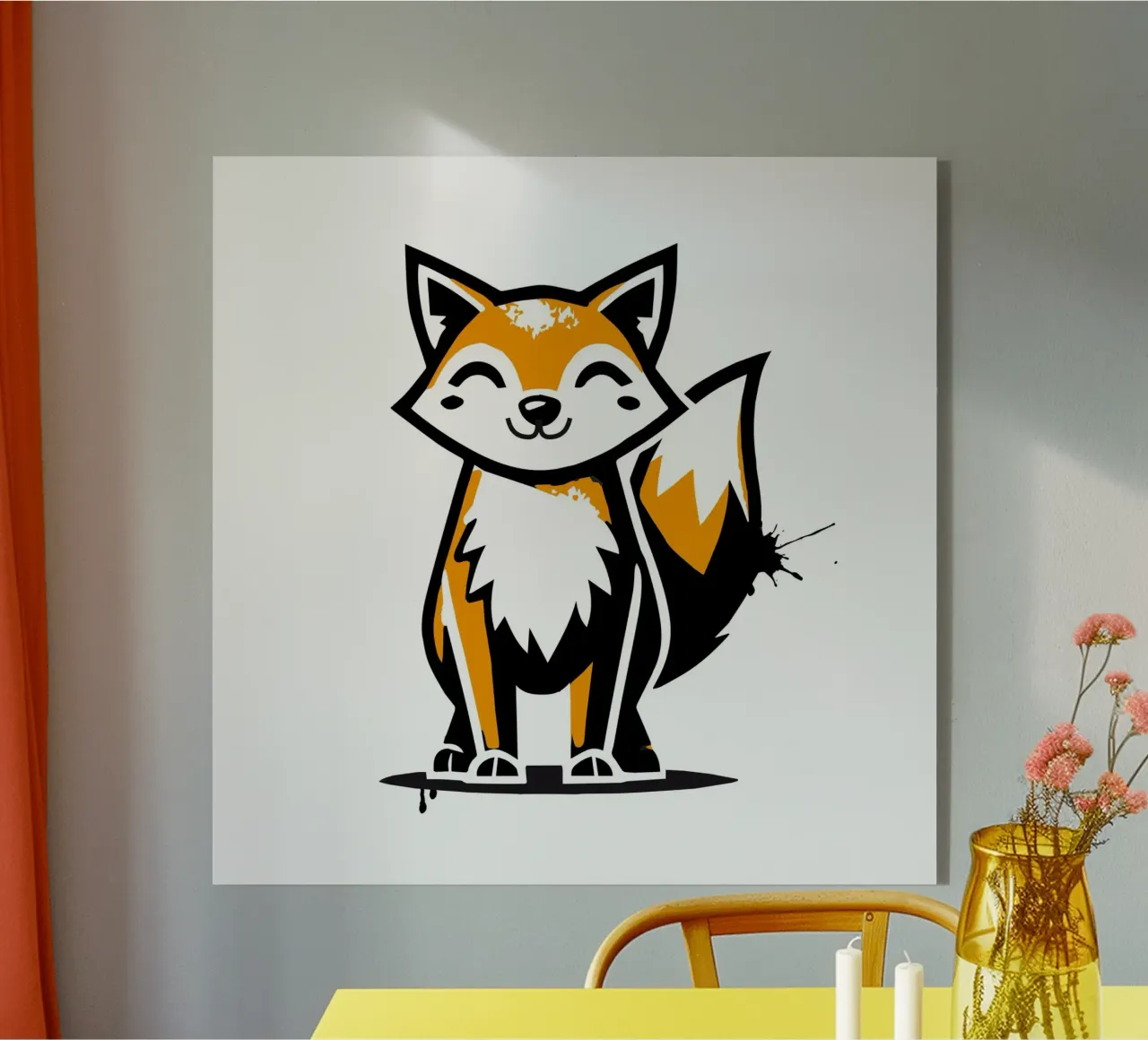 Volpe a stencil in stile urbano plexiglass da namosh