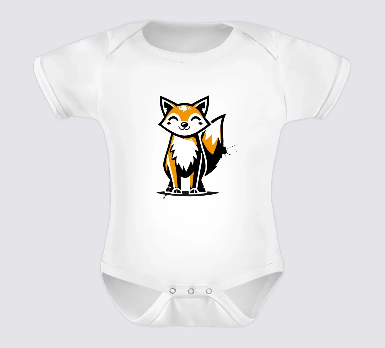 Stencil-Fuchs in urbanem Stil Kurzarm Babybody von namosh