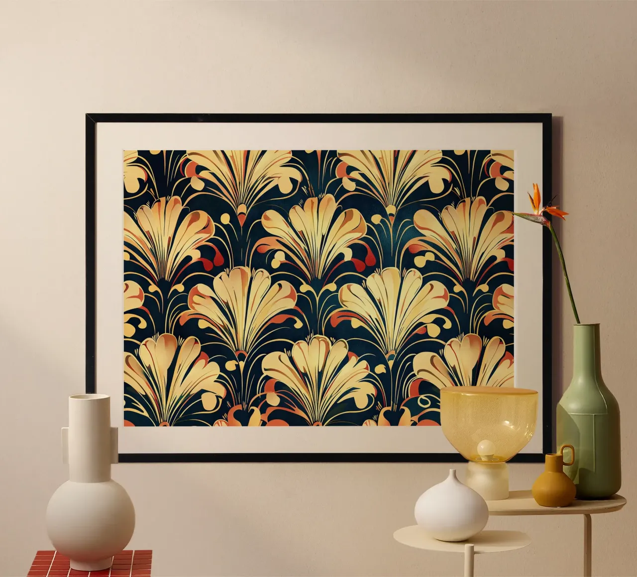 Art Deco "The Era of Elegance" poster con telaio in plastica da Nikis Art Studio