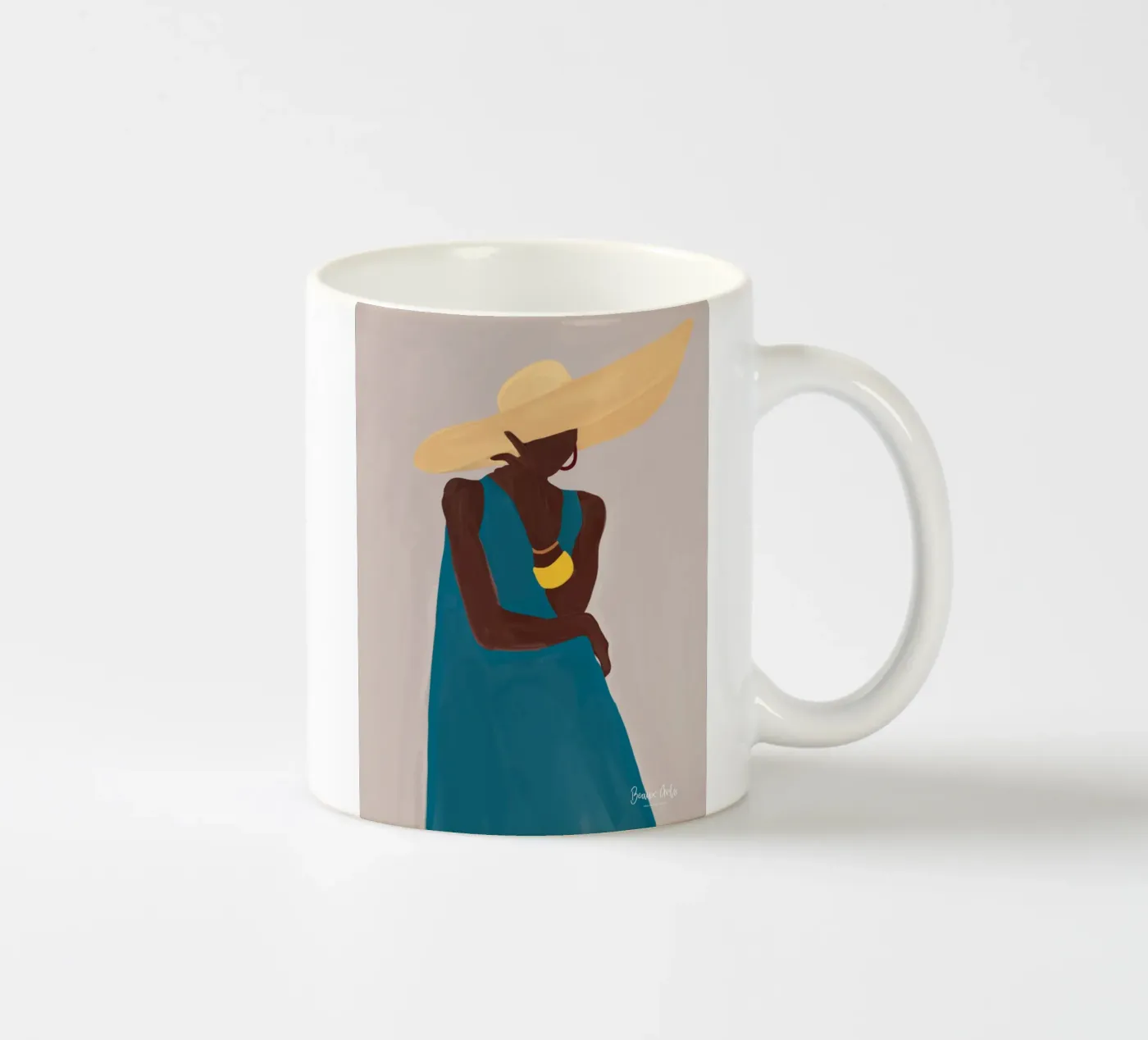Afro Hat Elegance ceramic mug by Mathudace Créas