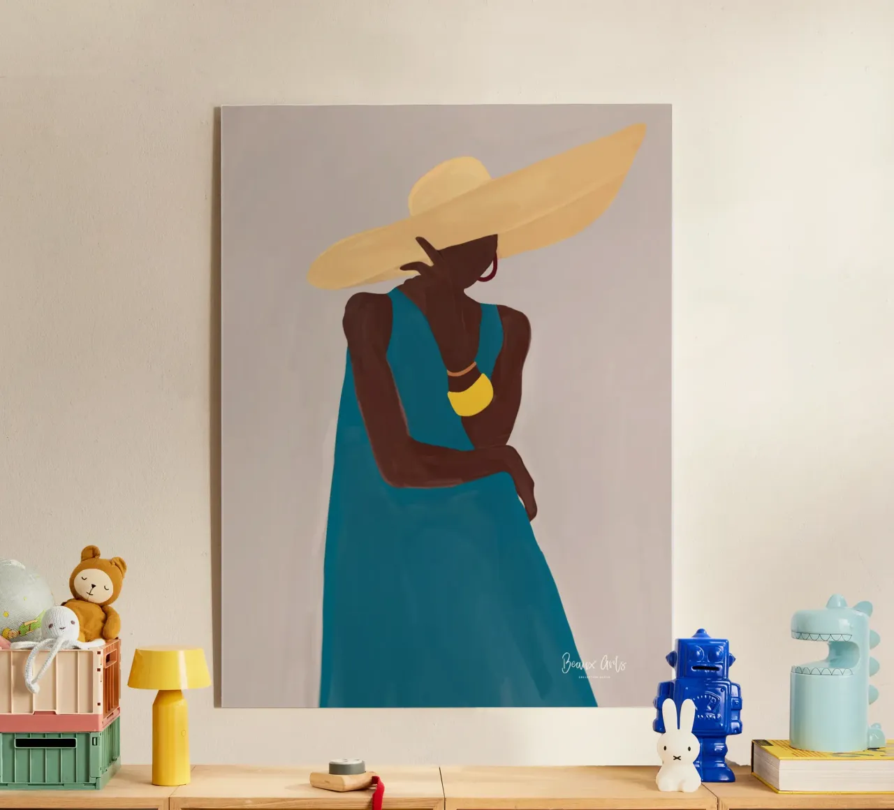 Afro Hat Elegance acryl van Mathudace Créas