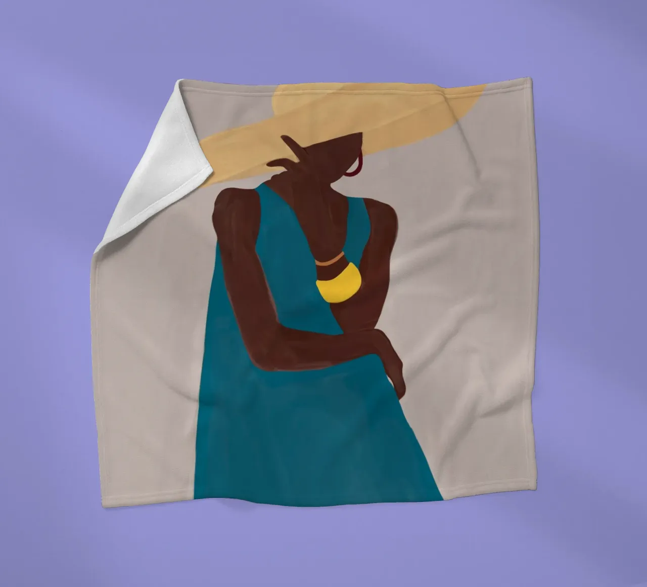 Afro Hat Elegance Fleecedecke von Mathudace Créas