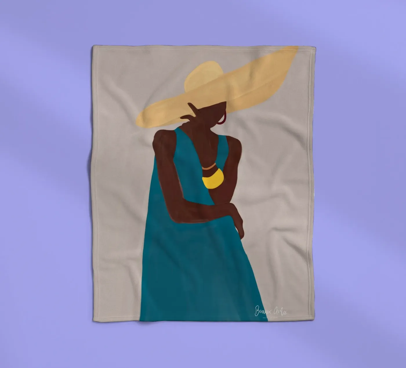 Afro Hat Elegance Fleecedecke von Mathudace Créas